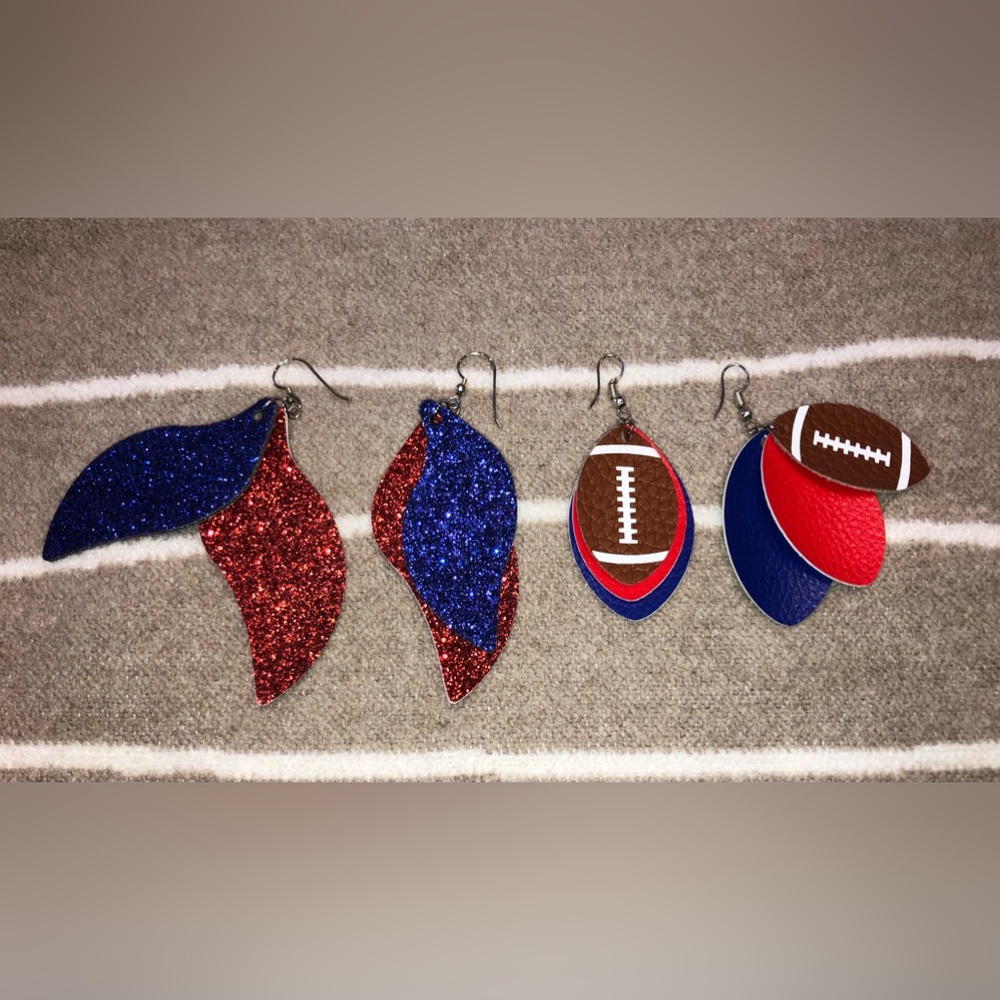 Team Spirit Red & Blue Earrings- Set of 2